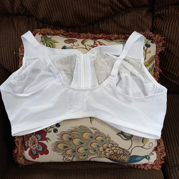 Glamorise Full Figure Plus 50G Magic Lift Lace Front-Closure White BRA - Picture 6 of 7